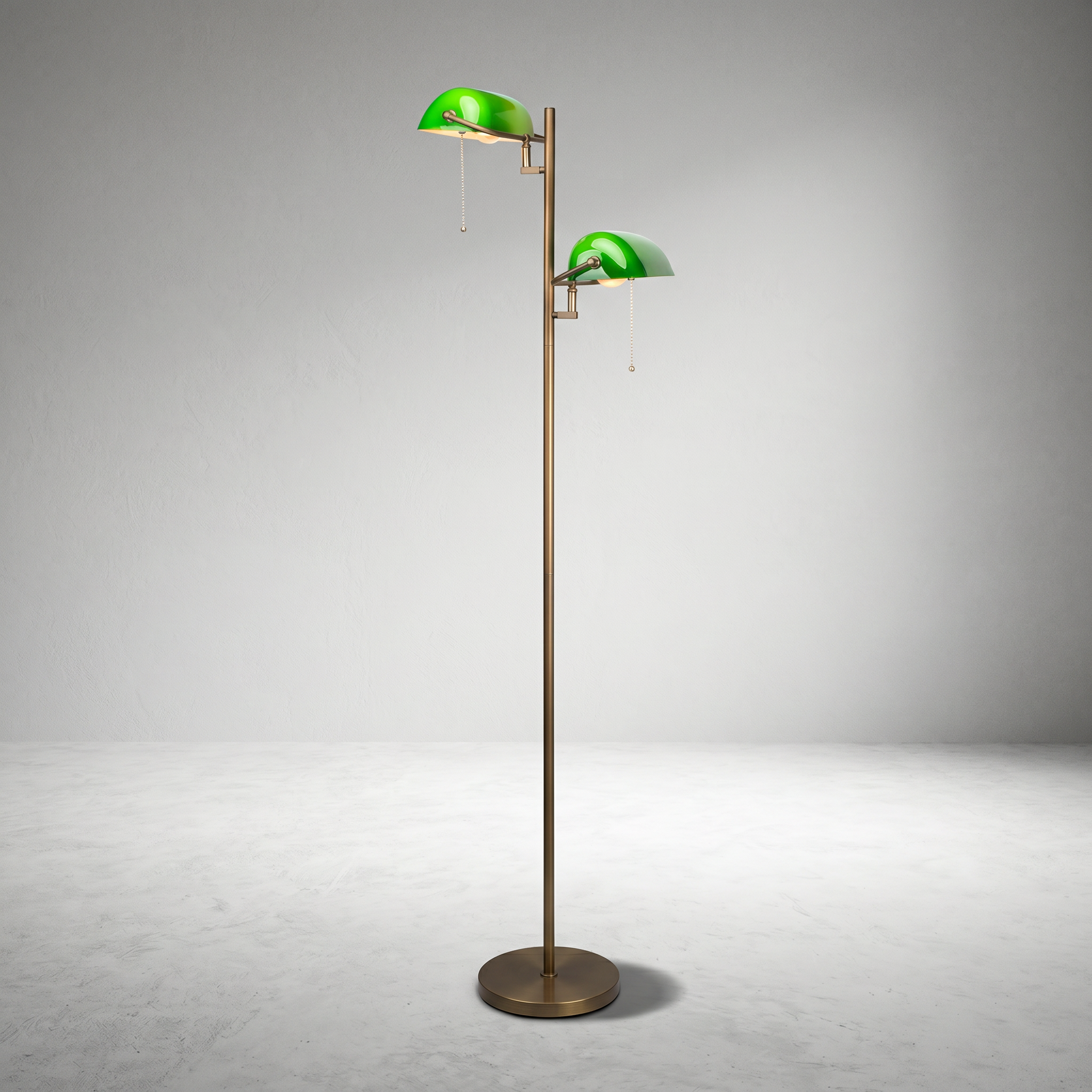 Vintage Green Banker’s Floor Lamp