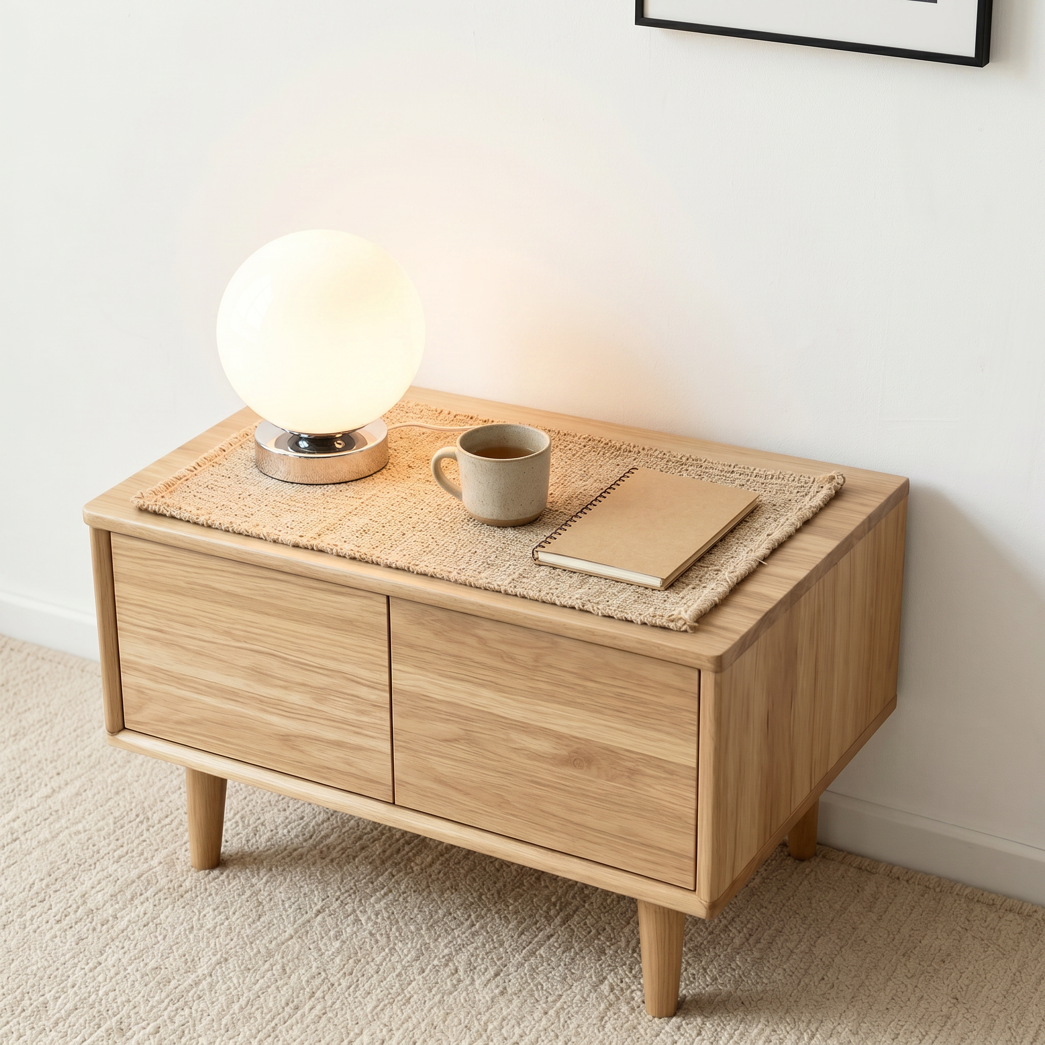 Round Glass Bedside Lamp