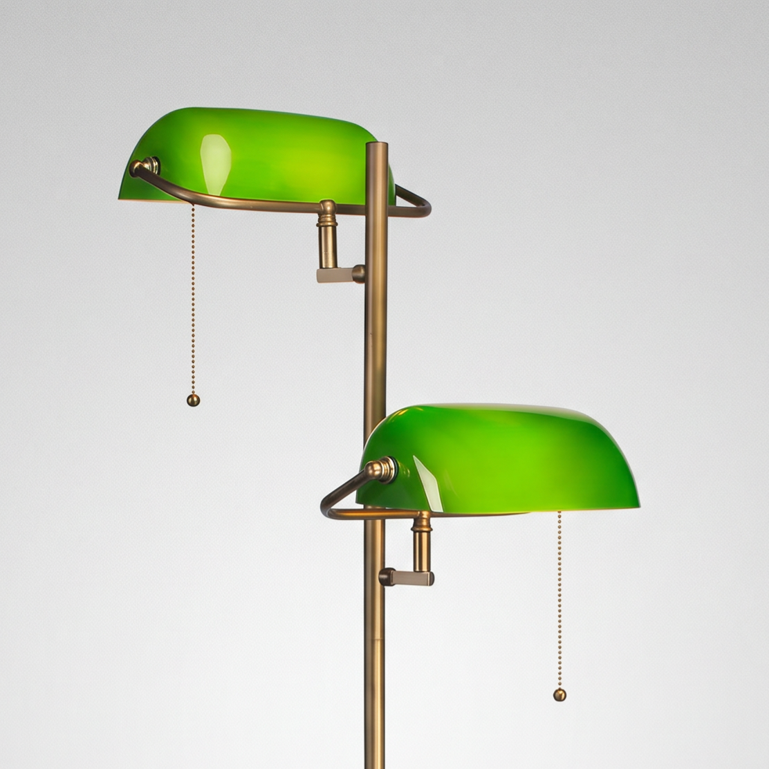Vintage Green Banker’s Floor Lamp