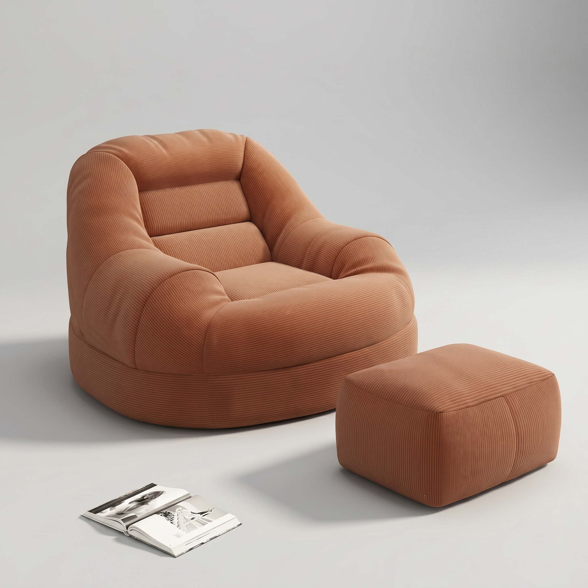 Modern Lazy Sofa Chair Corduroy